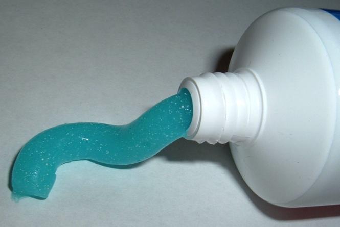 Toothpaste squeezed from the tube